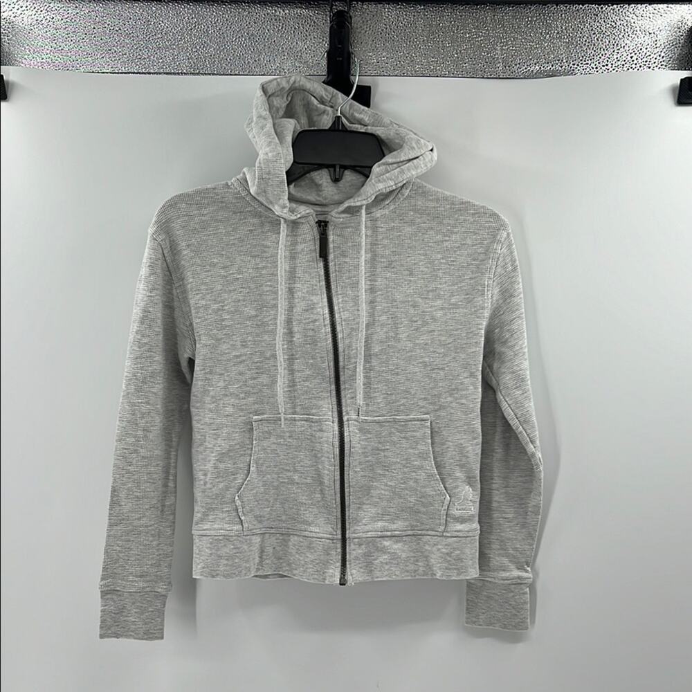 Kangol Women's Waffle Knit Full Zip Hoodie - Gray - XS